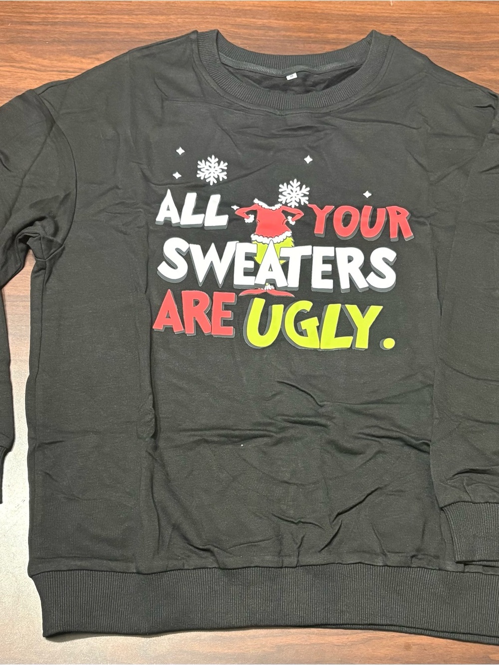 VILOVE Grinch All Your Sweaters Are Ugly Christmas Sweatshirt - Size S